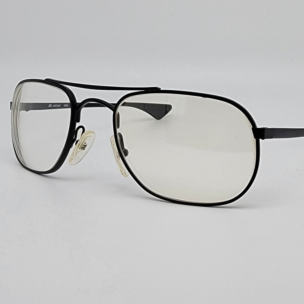 ArtCraft USA Matte Black Aviator Pilot Air Force Eyeglasses Frame 55-22-130